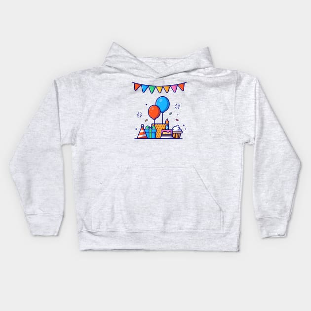 Gift Box And Birthday Cake (2) Kids Hoodie by Catalyst Labs